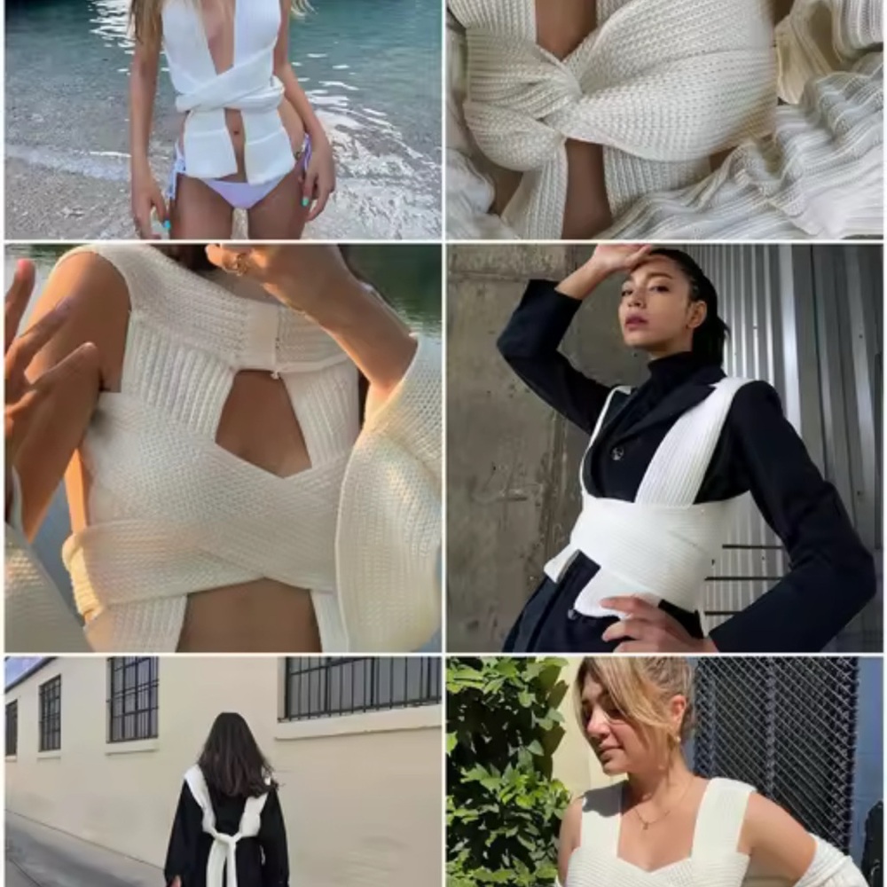 Knitted Multi Wear Crop Top - Picture 3 of 6